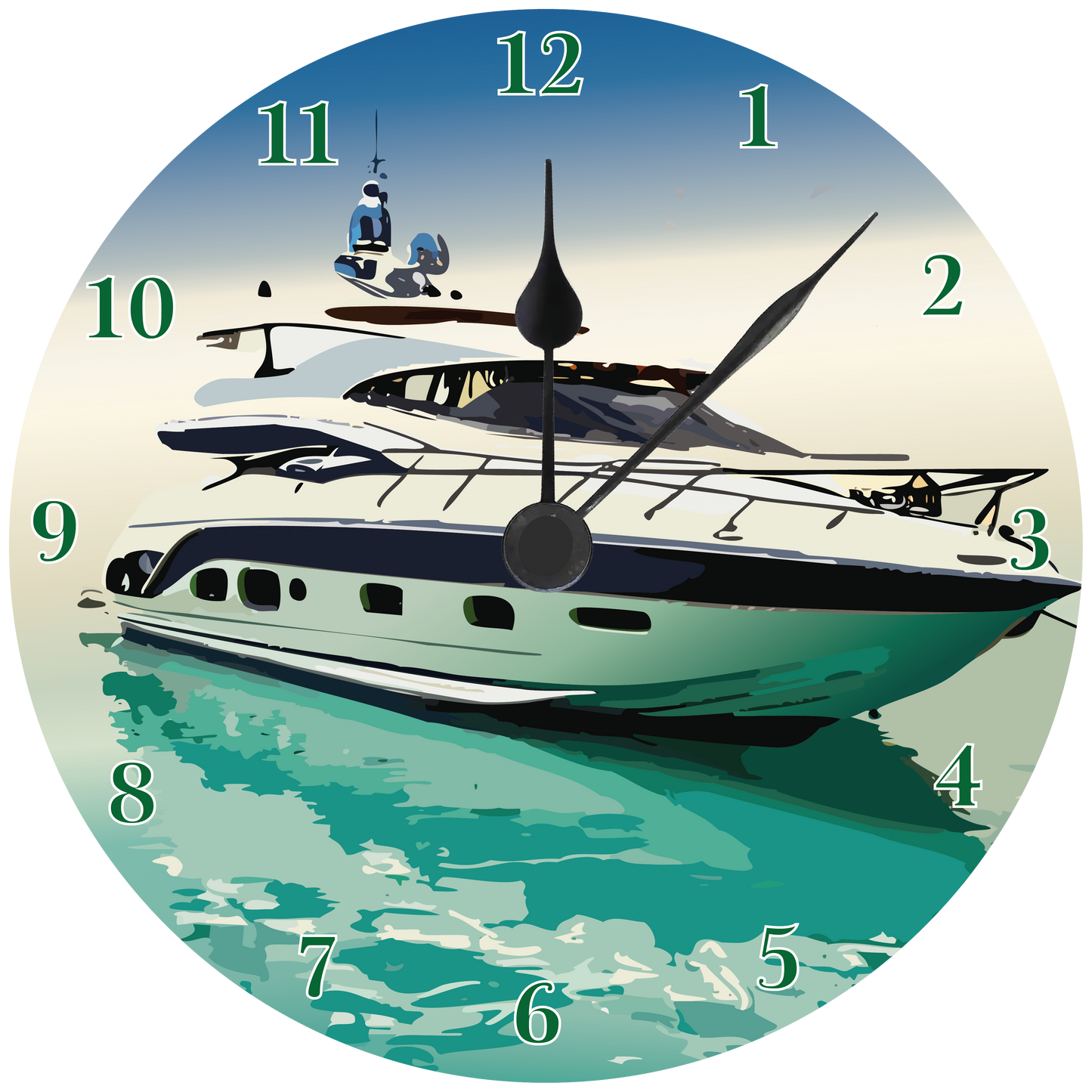 Motor Boating Wall clock