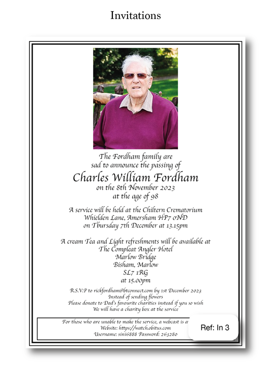 Funeral invitation design 3