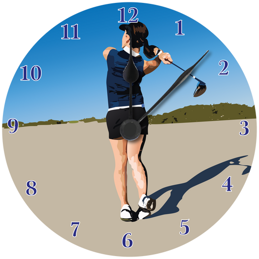 Female Golfer Wall clock