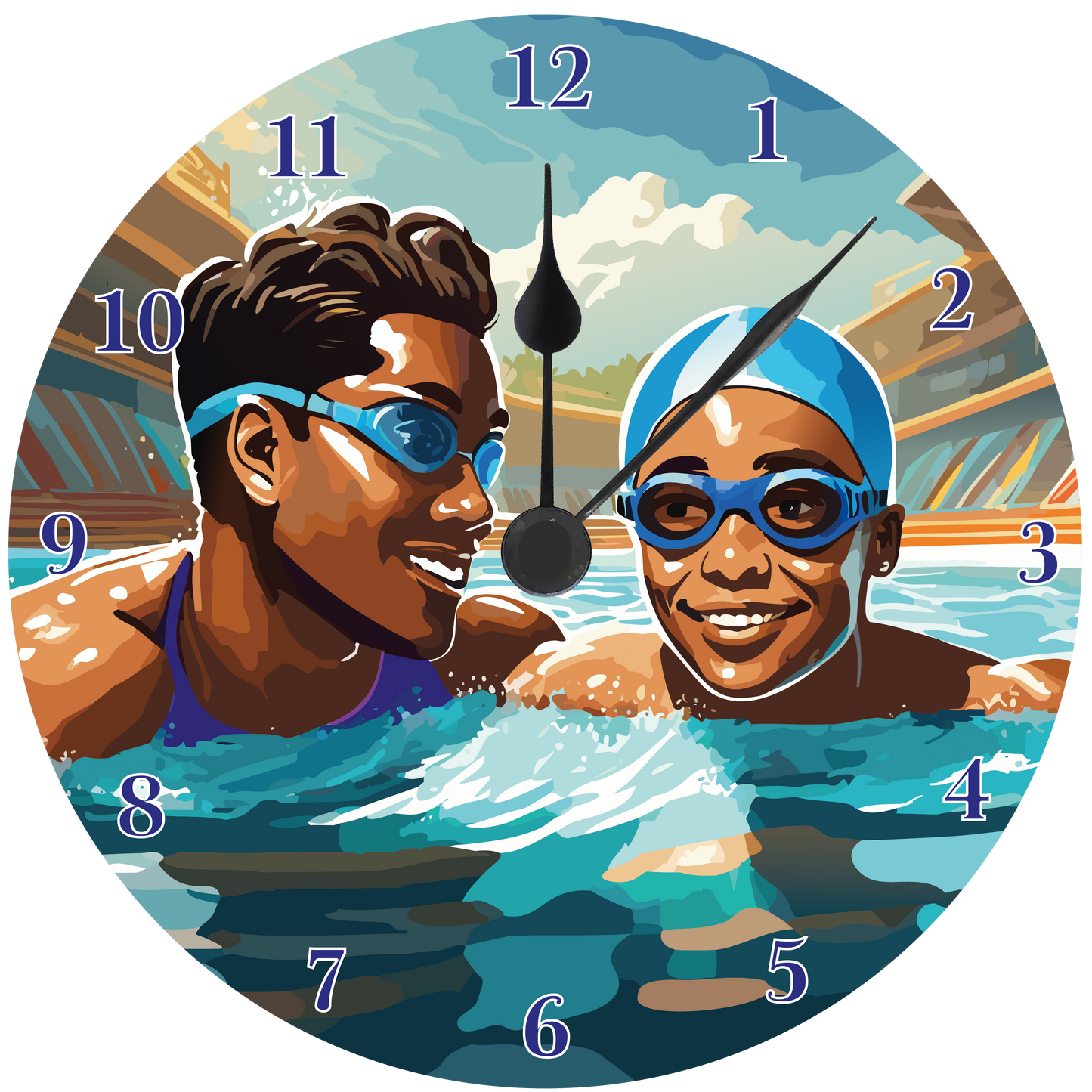 Swimming Wall clock