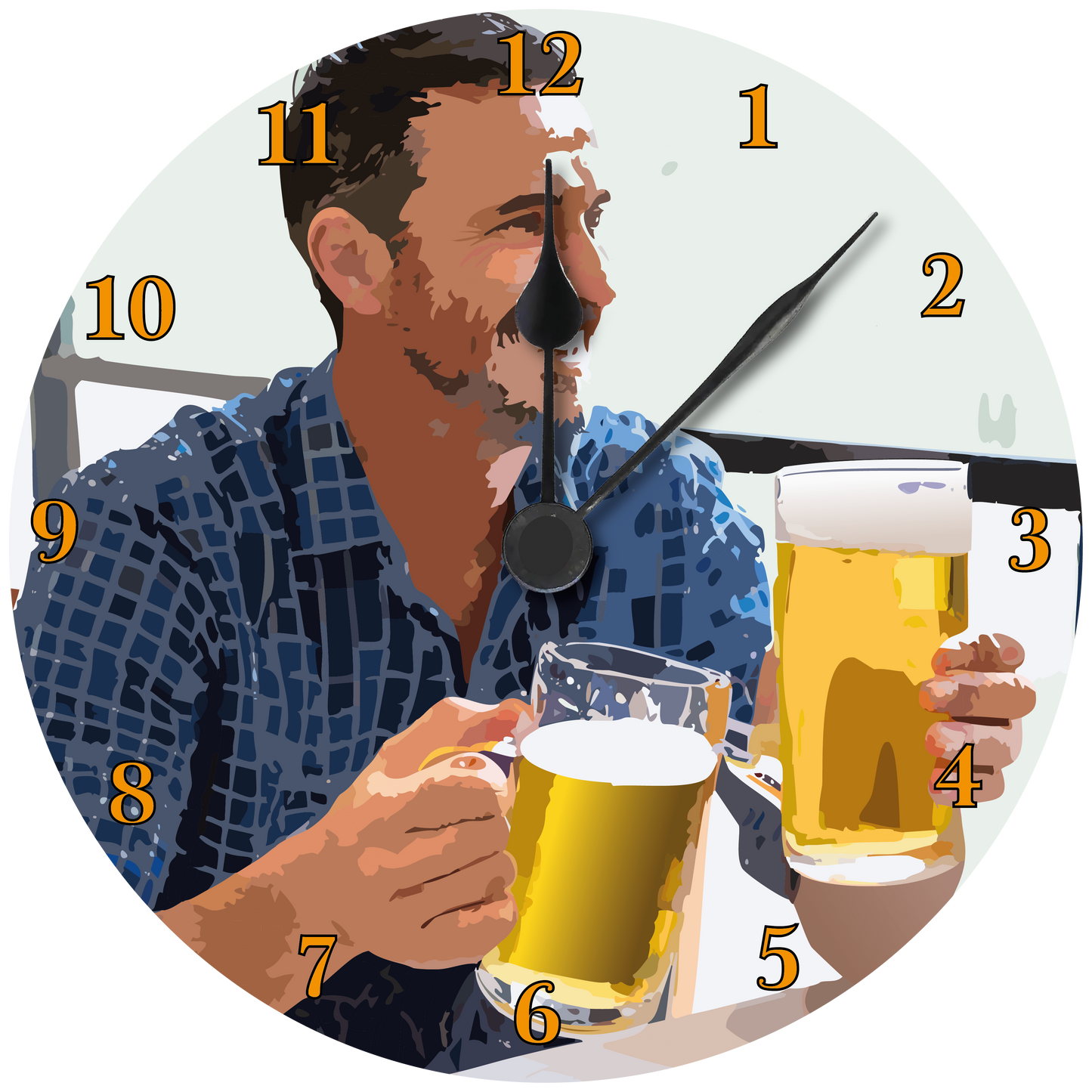 Beer drinking Wall clock