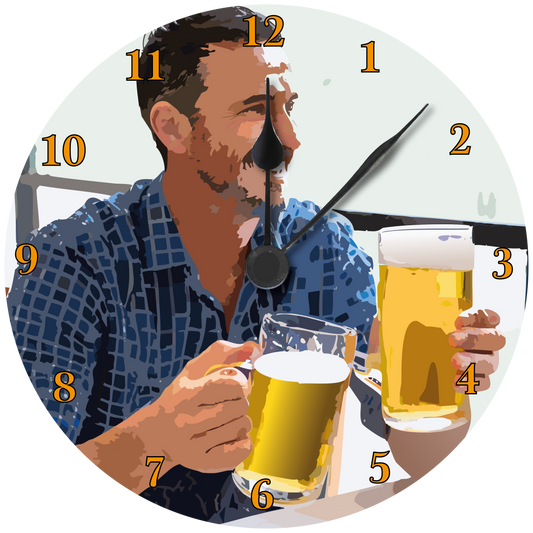 Beer drinking Wall clock