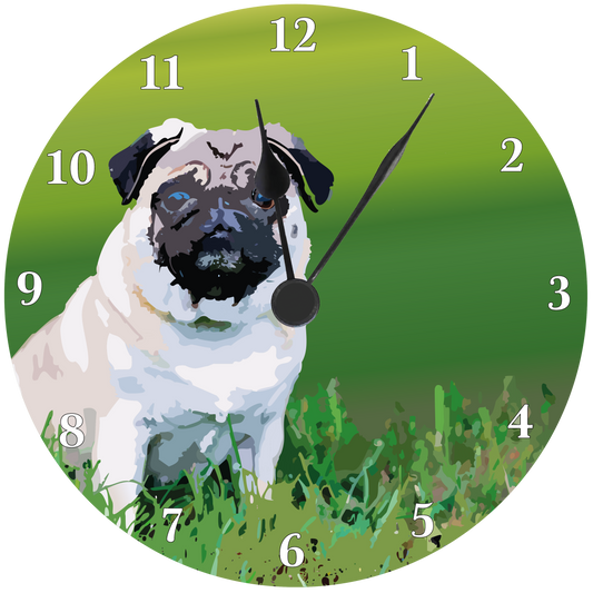 Pug Wall clock