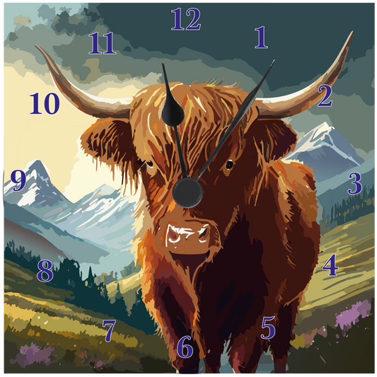 Highland Cattle Wall clock